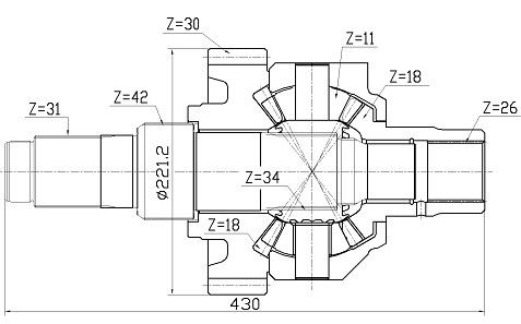 Mercedes Benz hoàn thành khác biệt lắp ráp trục trung gian 343 350 1023
