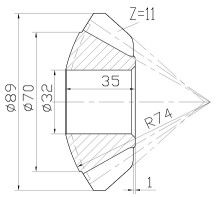 Tay lái bằng thép carbon thẳng tay trái 20 Góc áp suất 346 353 1014